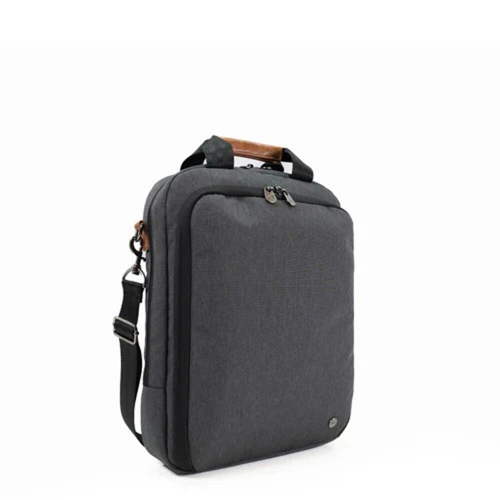 PKG Riverdale Vertical Messenger Dark Grey Tan